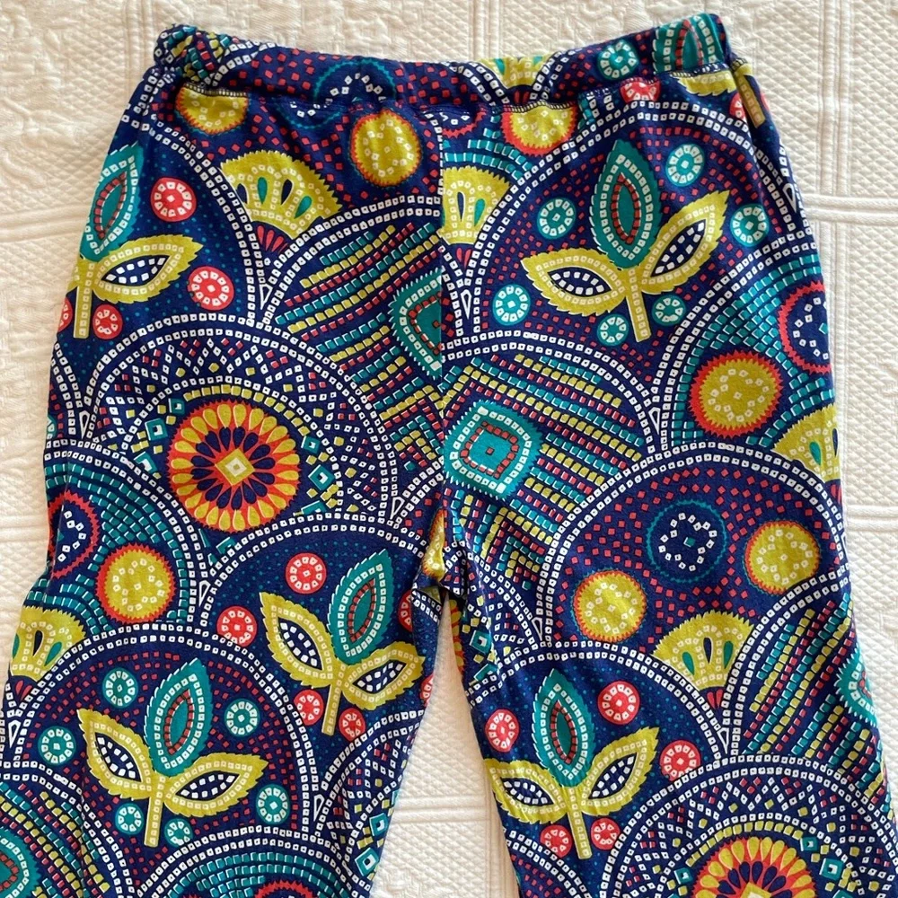 Anthropologie Eloise Boho Print PJ/Lounge Pants Drawstring Pockets Wide Leg Blue - Picture 6 of 13